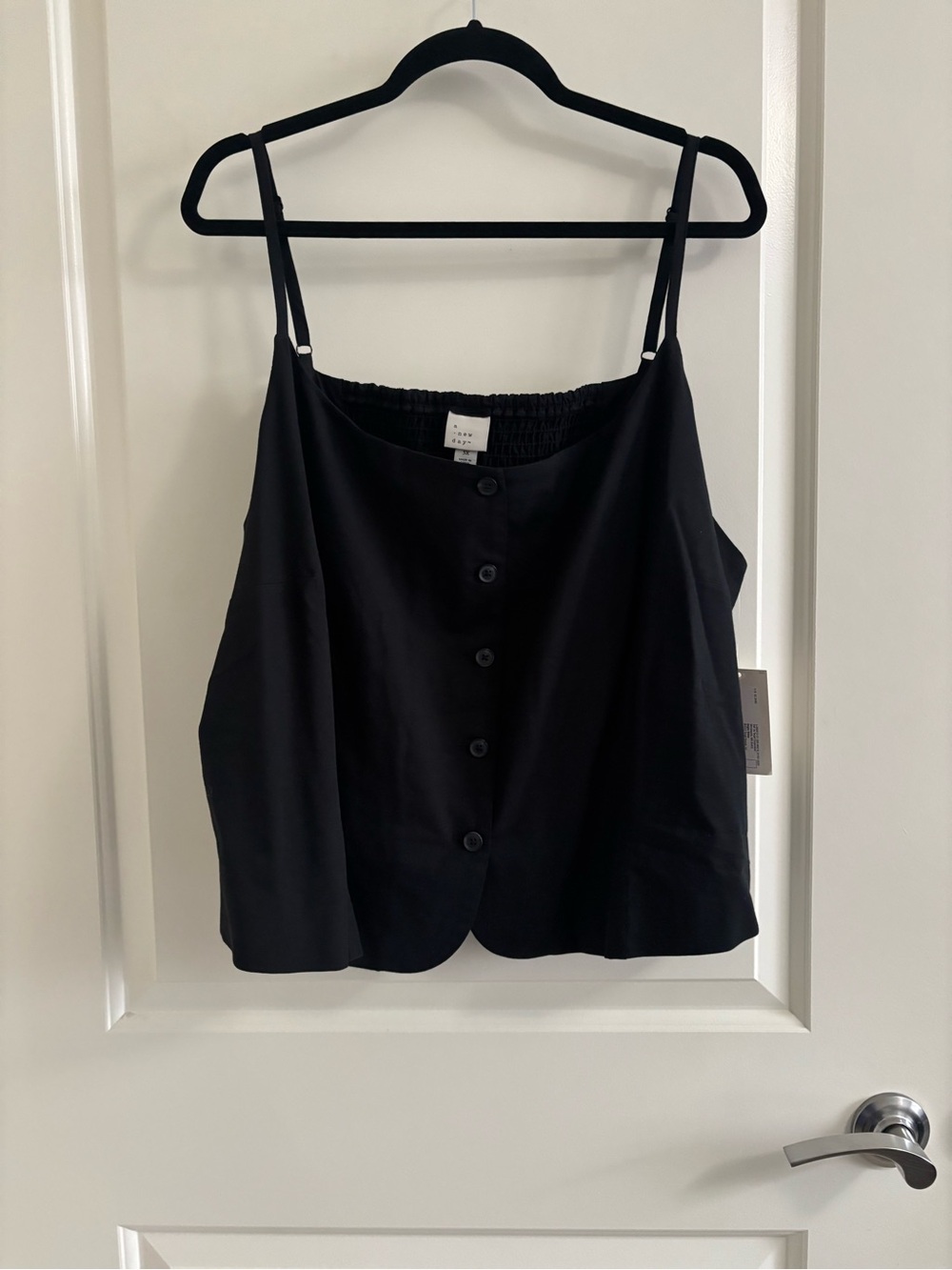 Target Black Button-Front Spaghetti Strap Camisole Top